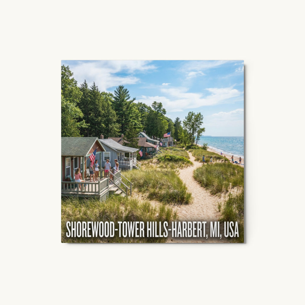 Shorewood-Tower Hills-Harbert, MI Metal Print