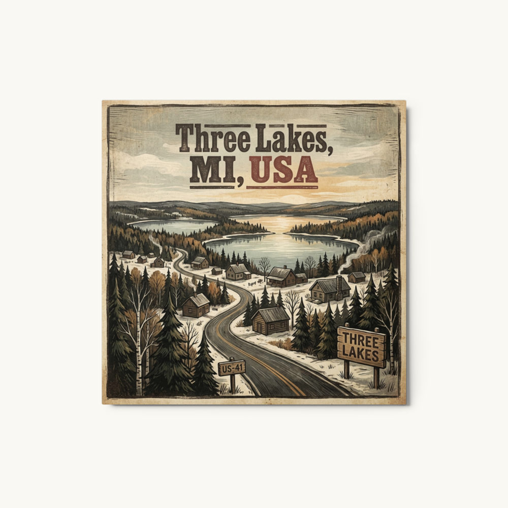Three Lakes, MI Metal Print