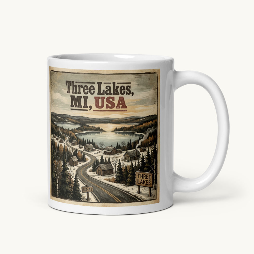 Three Lakes, MI Coffee Mug