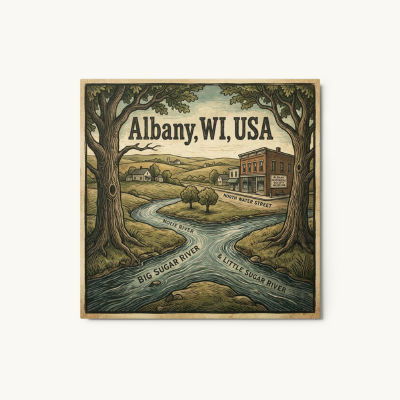 Albany, WI Metal Print