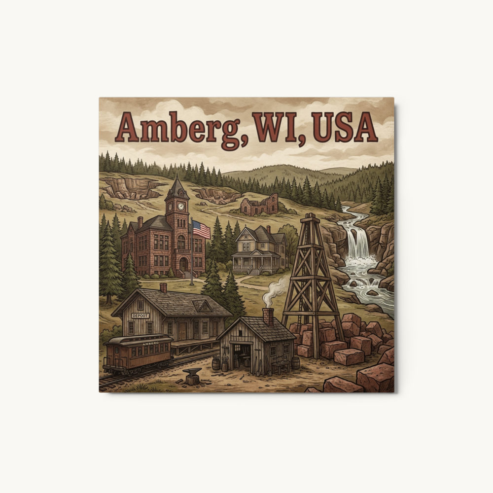 Amberg, WI Metal Print
