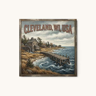 Cleveland, WI Metal Print