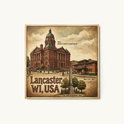 Lancaster, WI Metal Print