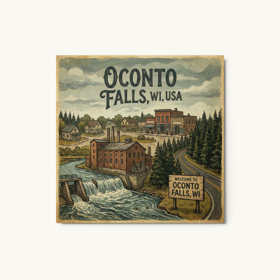 Oconto Falls, WI Metal Print