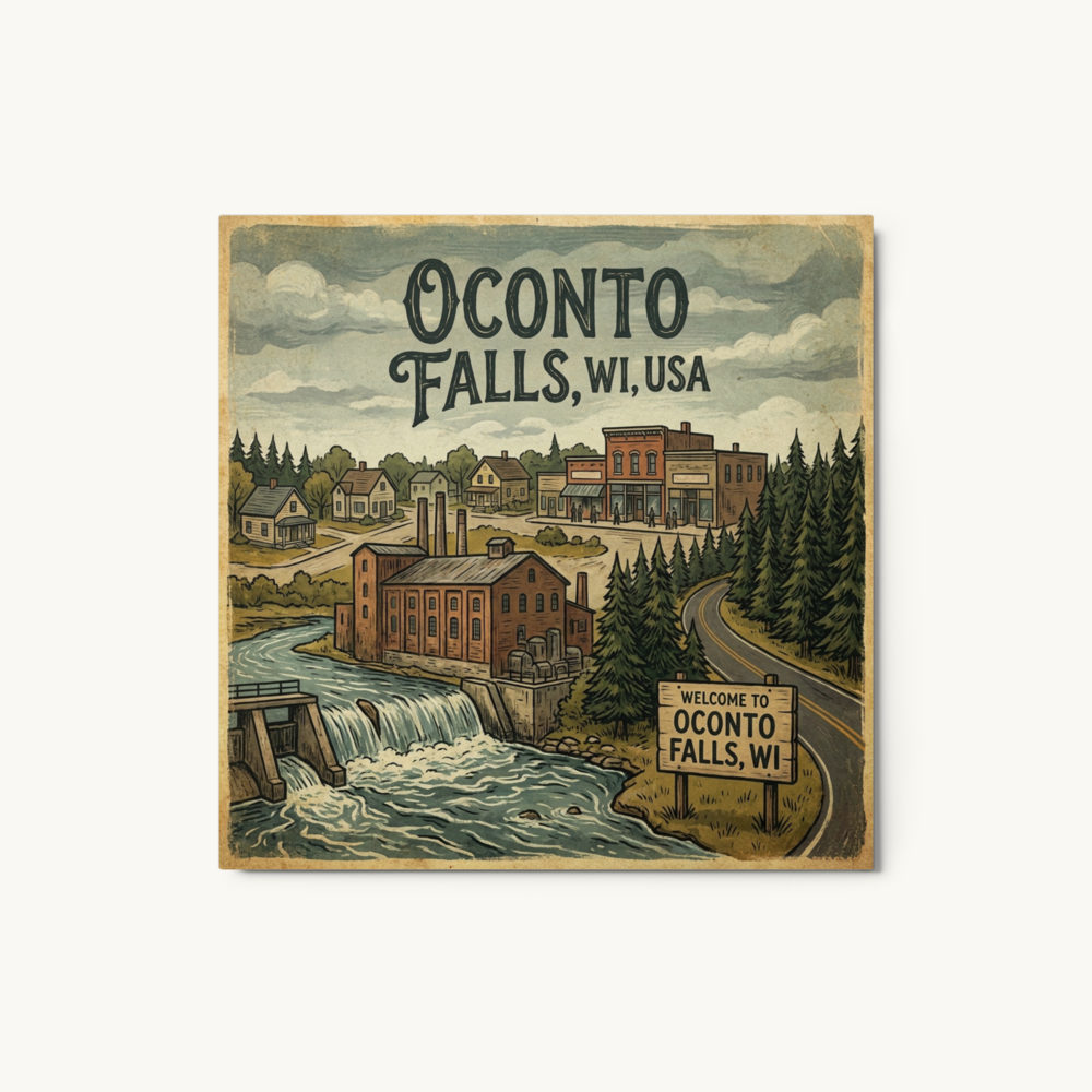 Oconto Falls, WI Metal Print