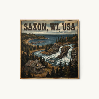 Saxon, WI Metal Print