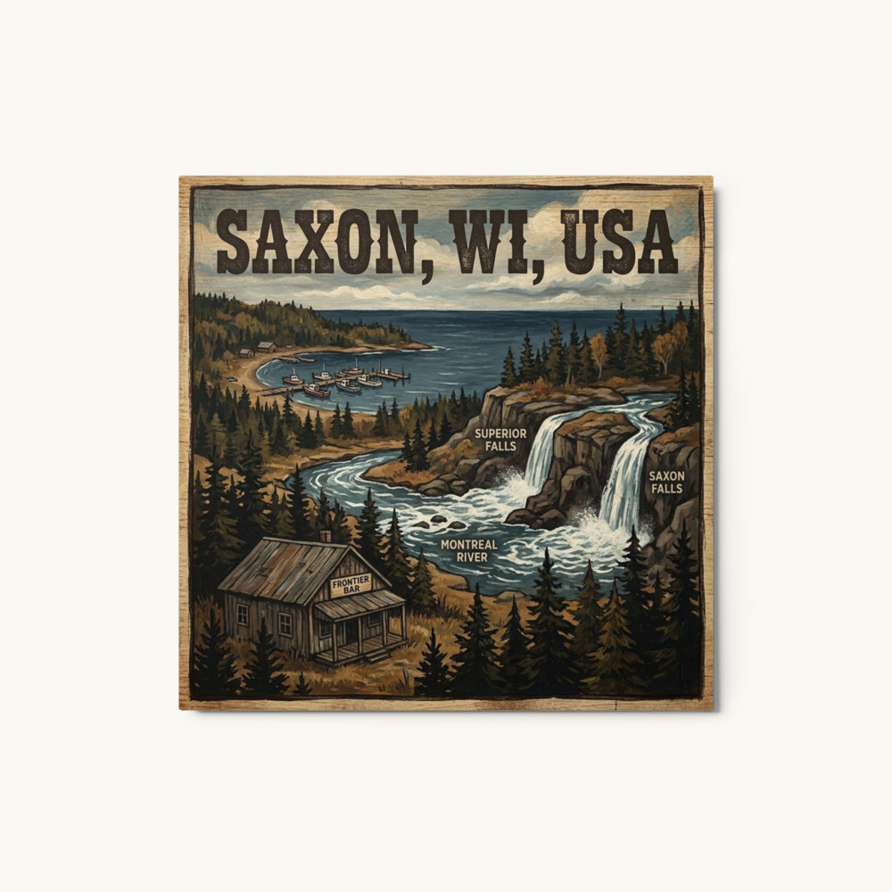 Saxon, WI Metal Print