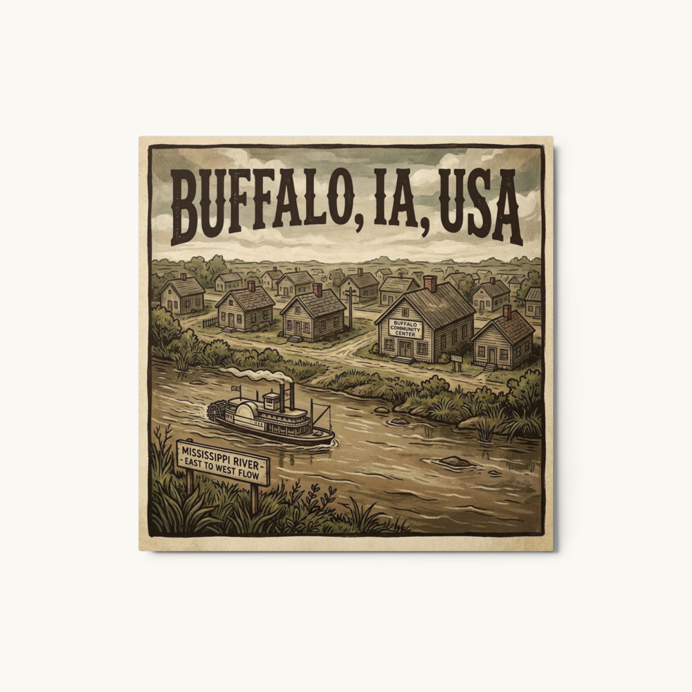 Buffalo, IA Metal Print