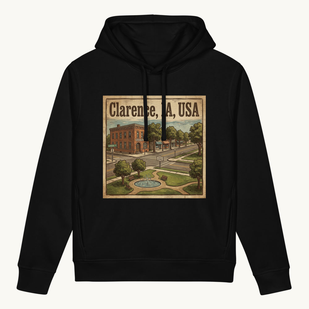 Clarence, IA Hoodie